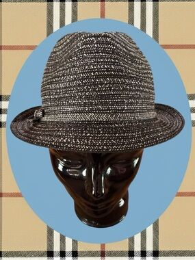 Sonoma Classic Retro Mid-Century Modern Minimalist Black White Fedora Bow Hat OS